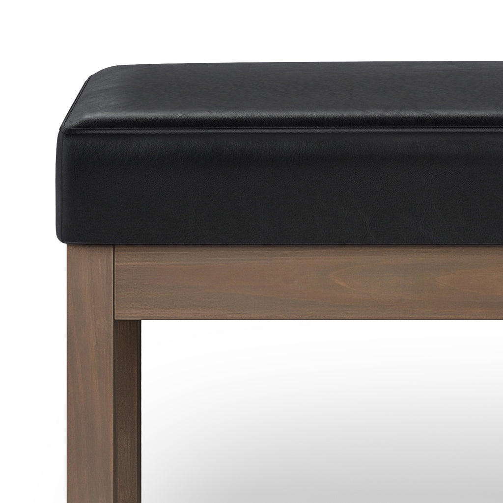 Milltown 44 Inch Wide Solid Wood Large Ottoman Bench