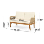 Outdoor 4-Piece Acacia Wood Chat Set with Rope