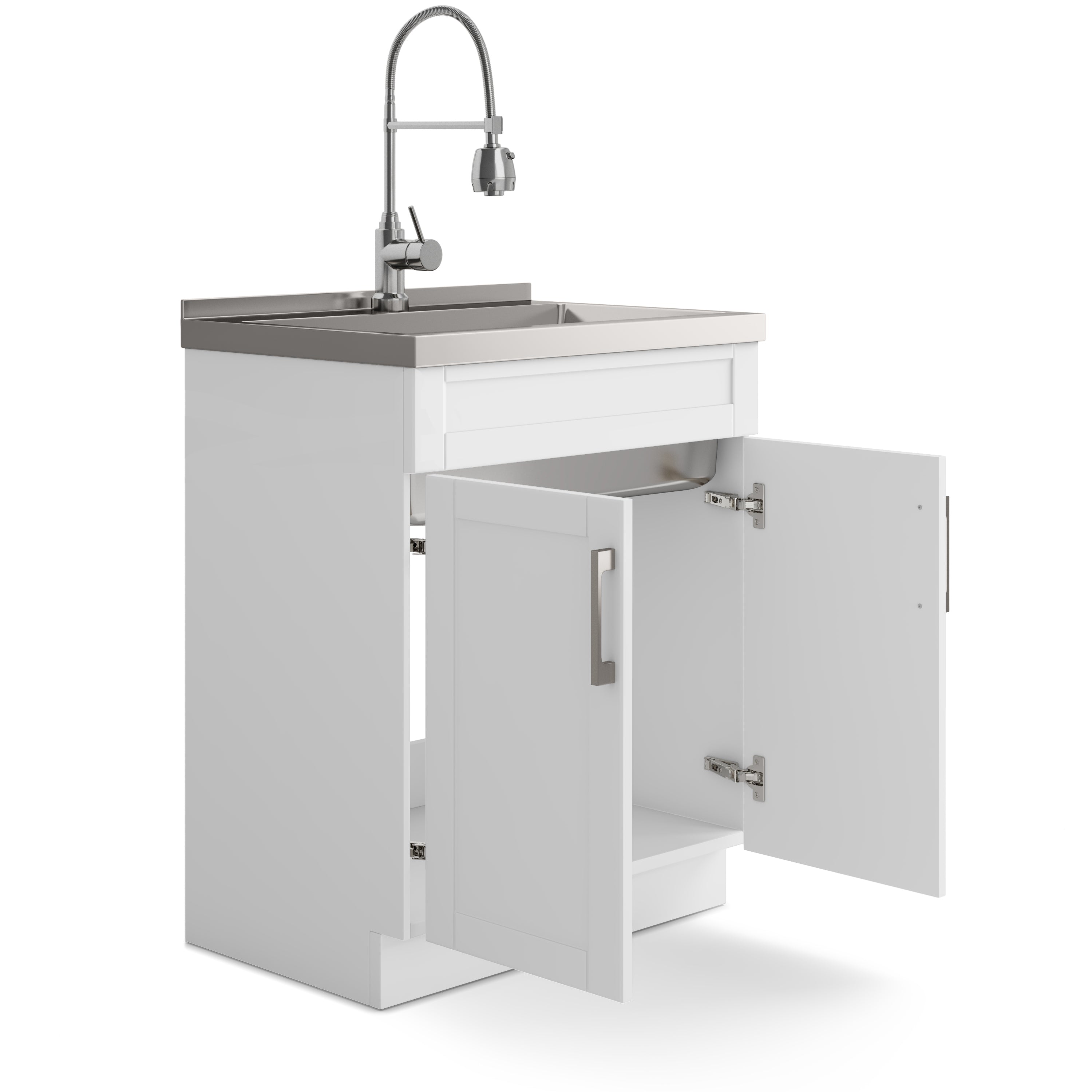 Hennessy Deluxe 28" Laundry Cabinet with Faucet and Stainless Steel Sink