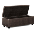 Hamilton 48 Inch Wide Storage Ottoman in Distressed