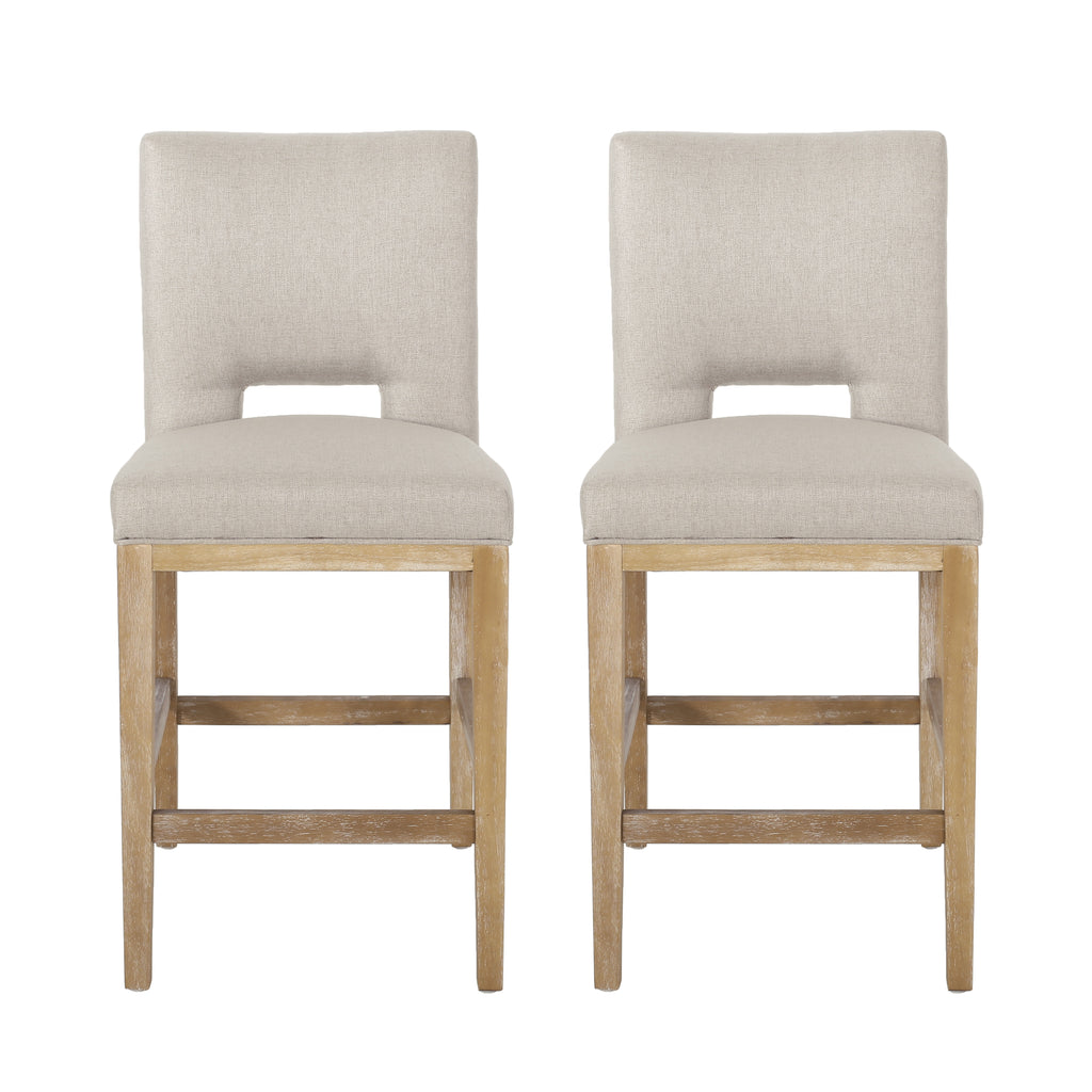 27 Inch Counter Stools, Set of 2, Fabric