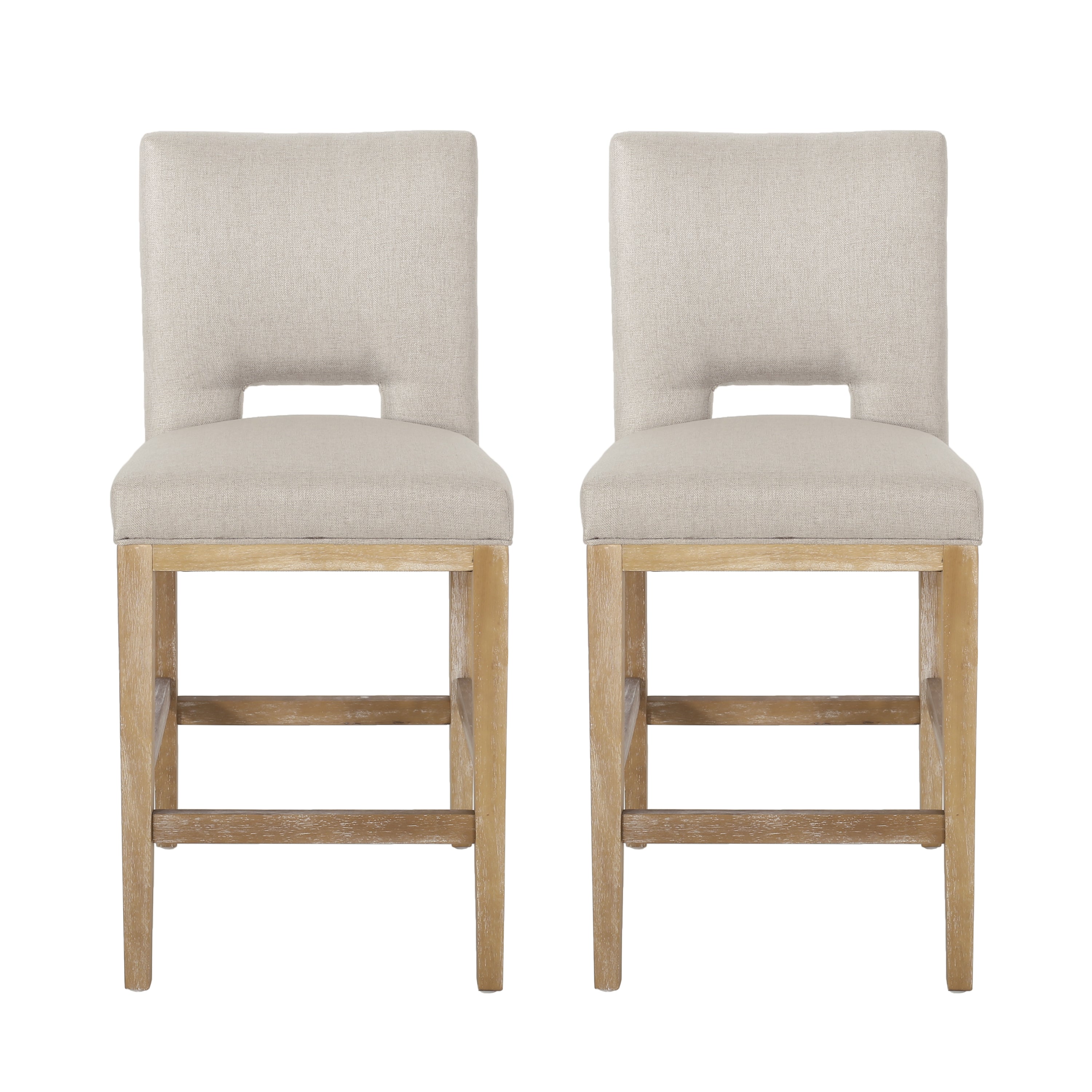 27 Inch Counter Stools, Set of 2, Fabric