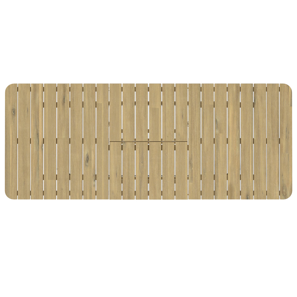 Beachside Outdoor Extendable Dining Table - Light Teak