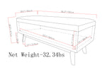 Owen 36 Inch Wide Small Rectangular Storage Ottoman in Distressed Saddle