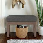 Milltown 27 Inch Wide Solid Wood Footstool Small Ottoman Bench in Ebony