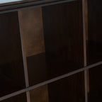 Acadian 57 Inch Wide Solid Wood 8 Cube Storage Sofa Table in Brunette