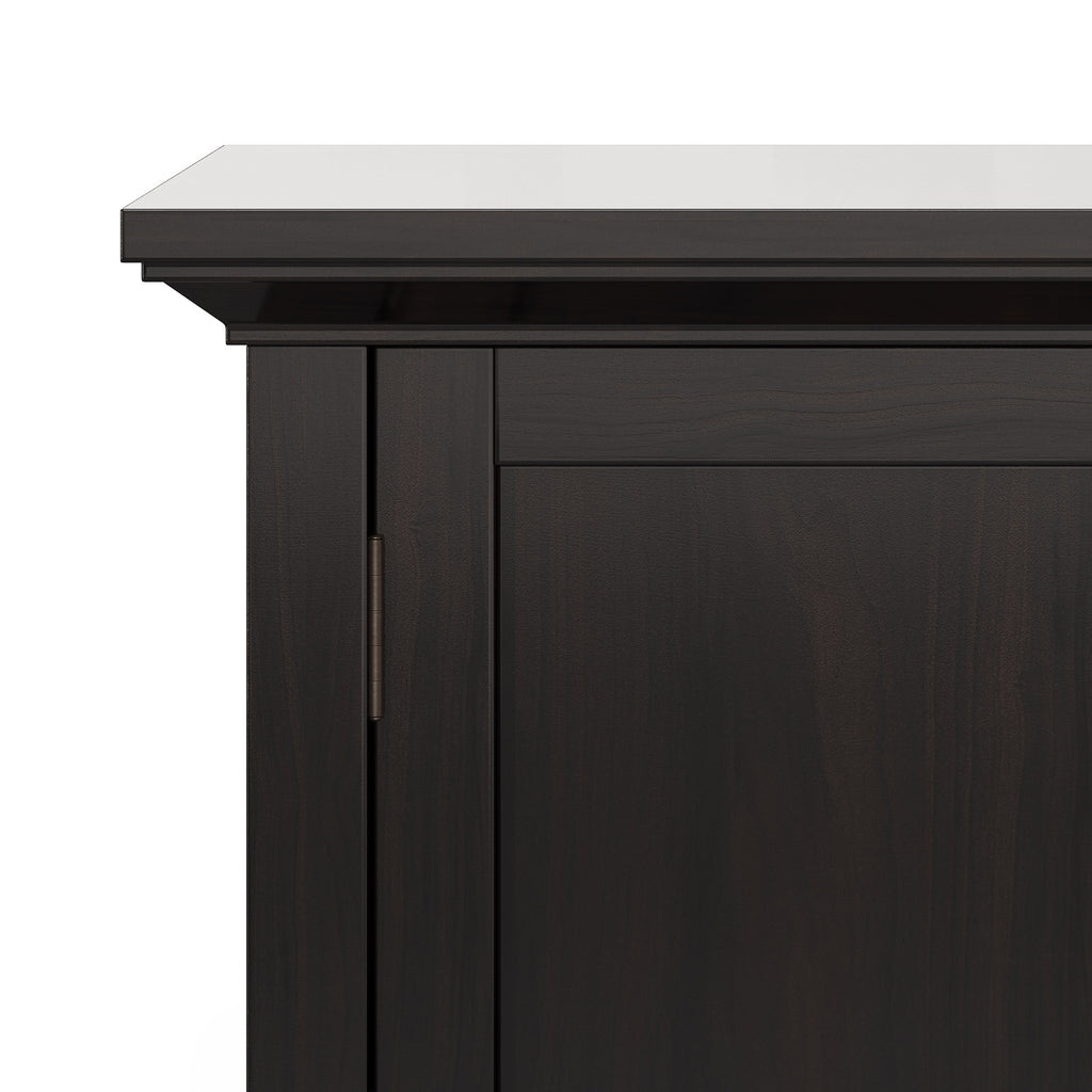 Redmond 32 Inch Wide Solid Wood Low Storage Cabinet in Hickory