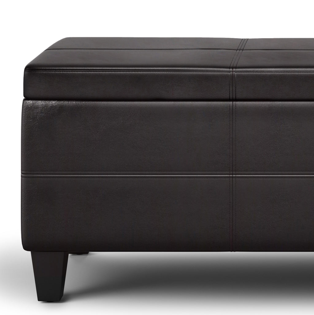 Avalon 44 Inch Wide Lift Top Rectangular Storage Ottoman in Tanners