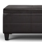 Avalon 44 Inch Wide Lift Top Rectangular Storage Ottoman in Tanners