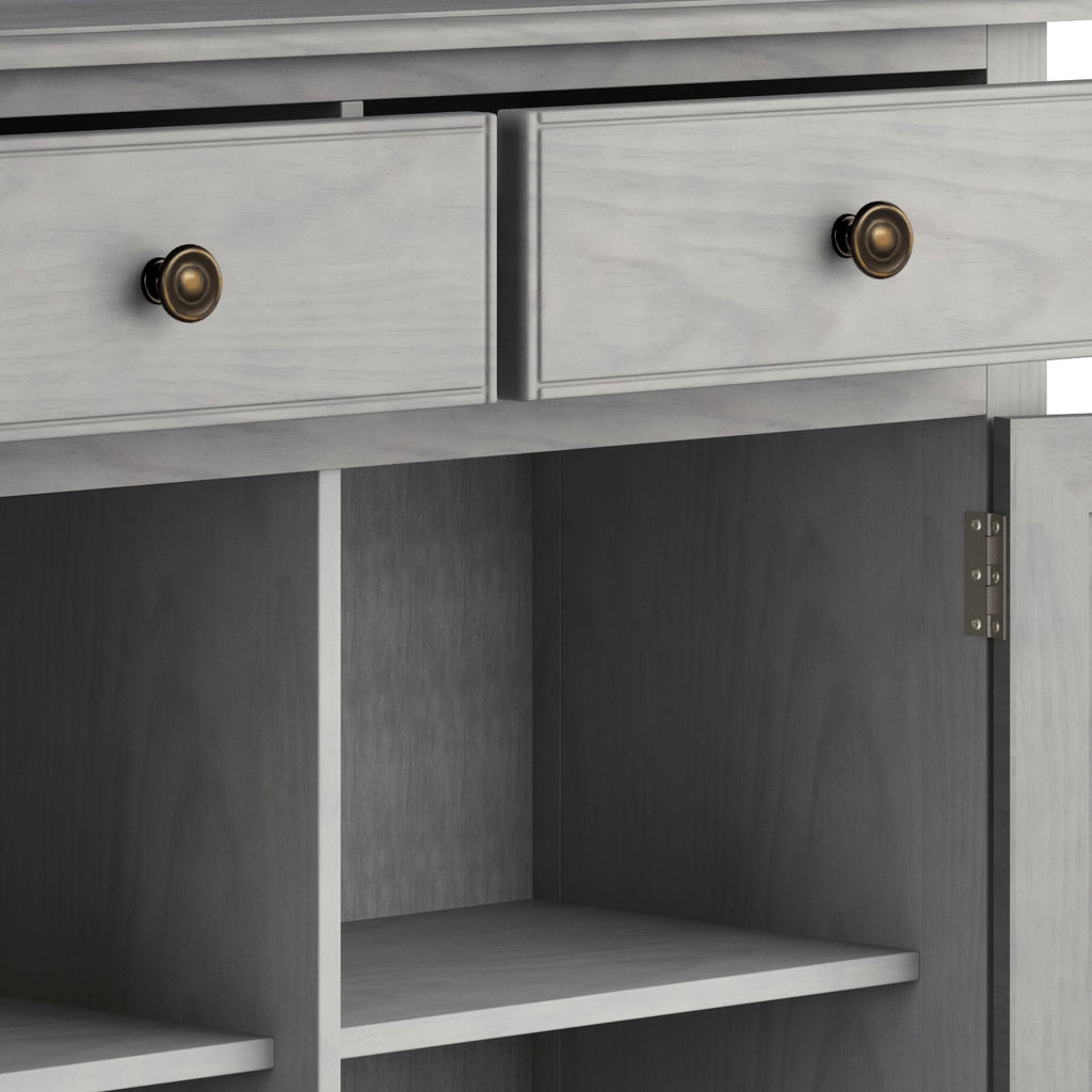 Connaught Solid Wood Entryway Storage Cabinet in Fog
