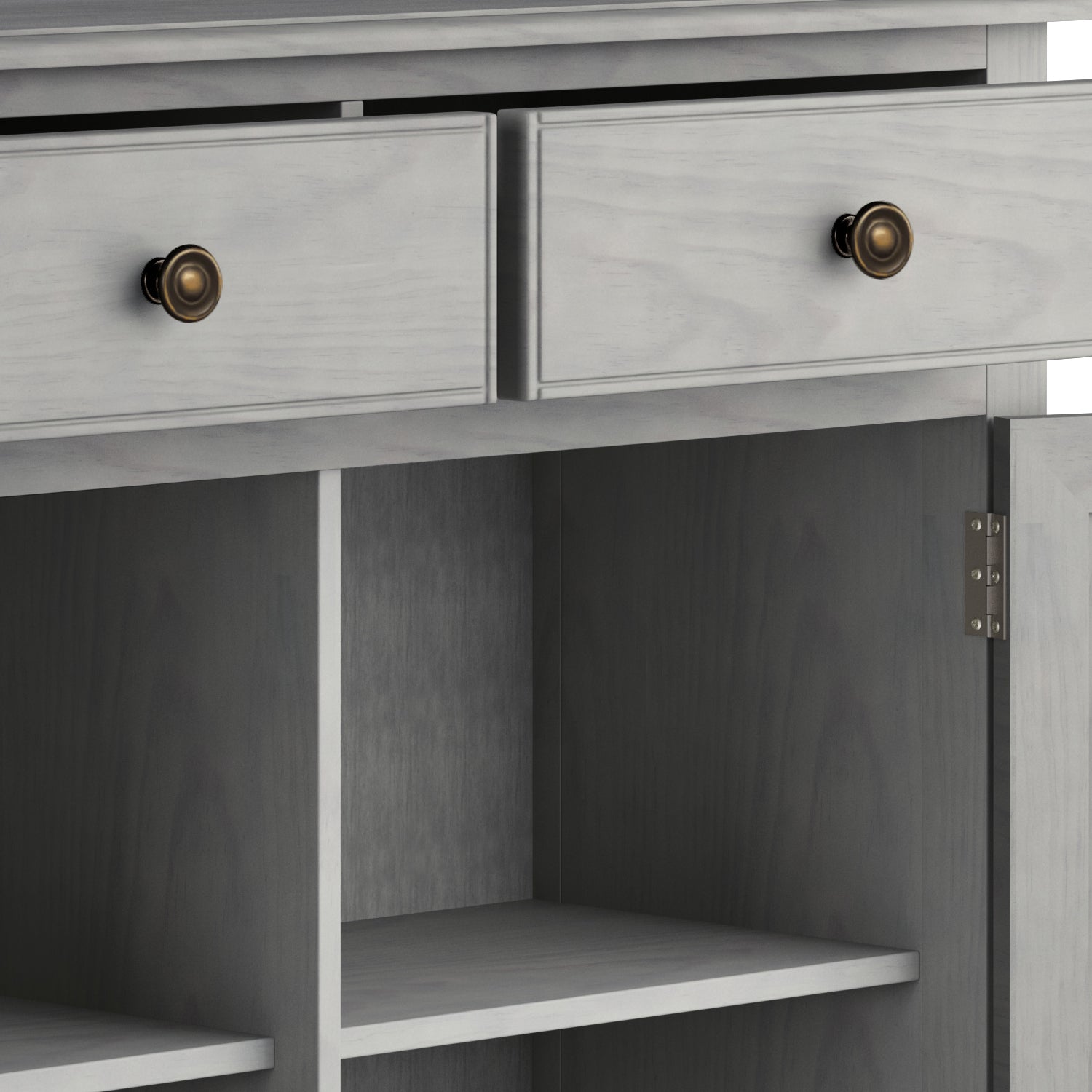 Connaught Solid Wood Entryway Storage Cabinet in Fog