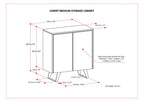 Lowry 39 Inch Wide Solid Acacia Wood Medium Storage Cabinet