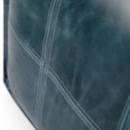 Manning 18 Inch Wide Square Pouf in Teal
