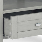 Warm Shaker Solid Wood 20-Inch Wide Transitional End Table in Fog