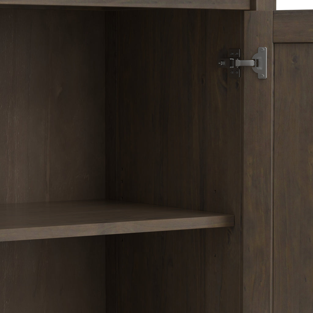Ela 60 Inch Wide Solid Wood Storage Cabinet in Smoky