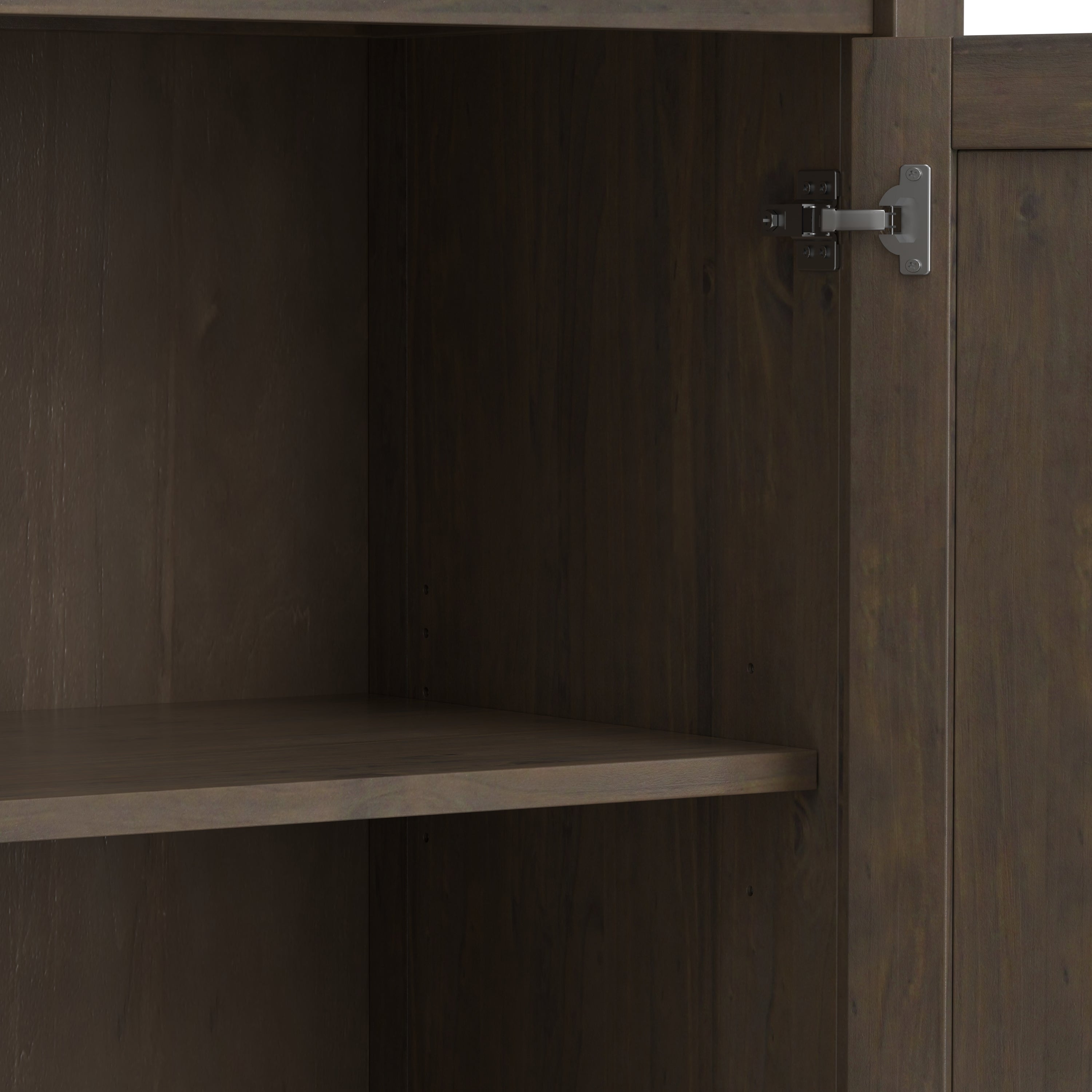 Ela 60 Inch Wide Solid Wood Storage Cabinet in Smoky