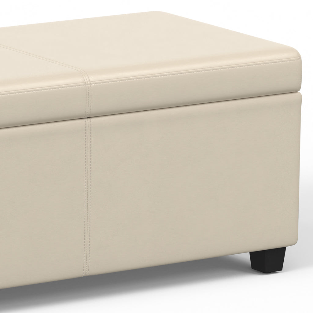Avalon 54 Inch Wide Extra Large Storage Ottoman Bench in Satin