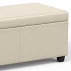 Avalon 54 Inch Wide Extra Large Storage Ottoman Bench in Satin