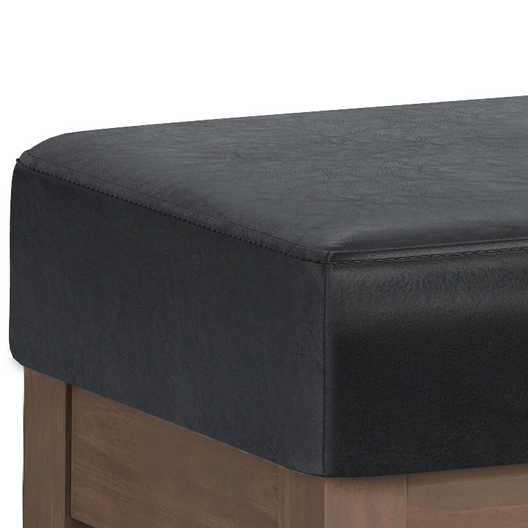 Milltown 44 Inch Wide Solid Wood Large Ottoman Bench