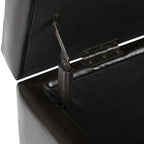 Hamilton 48 Inch Wide Storage Ottoman in Coffee