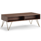 Hunter 48 Inch Wide Solid Mango Wood Lift Top Coffee Table in Umber