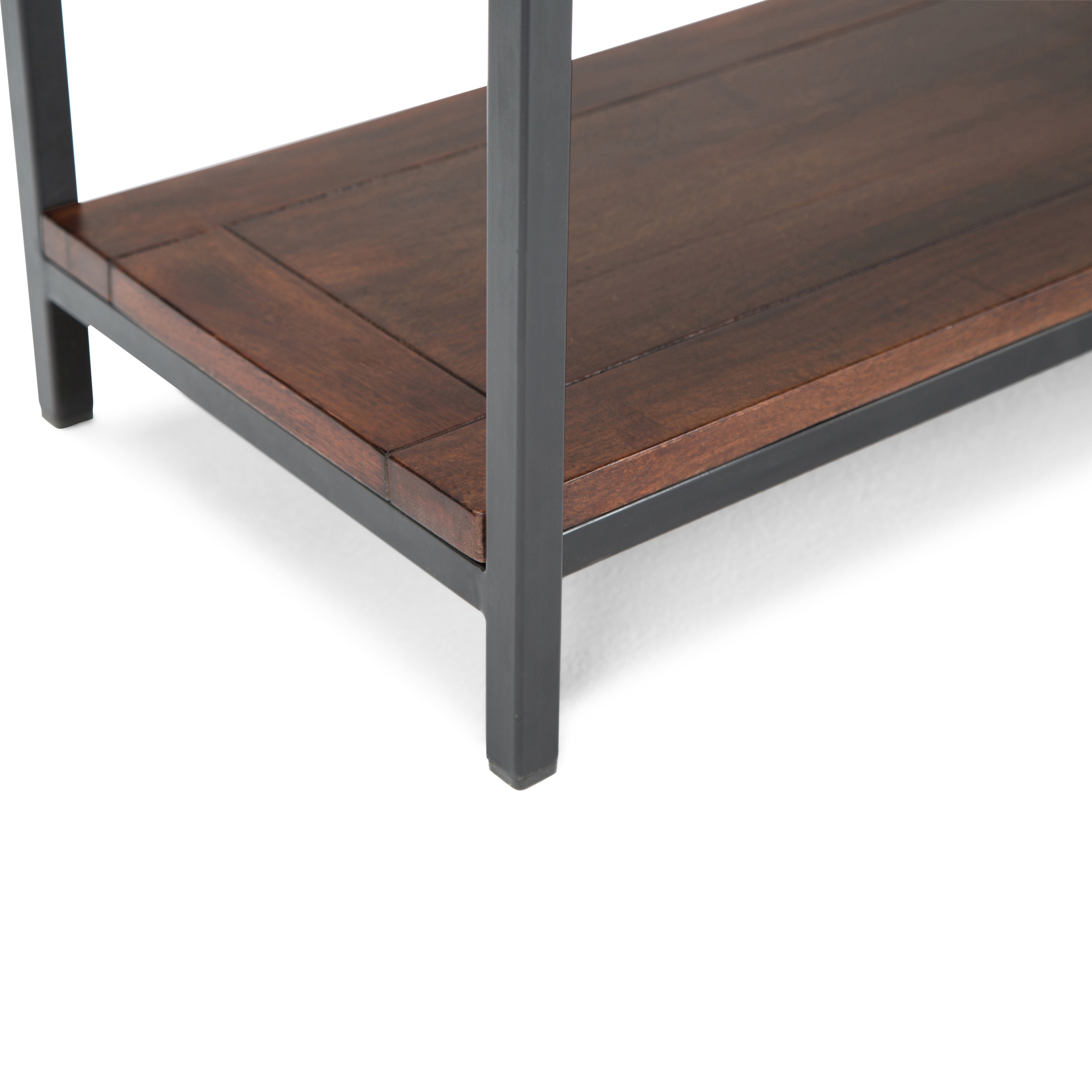 Skyler 54 Inch Wide Solid Mango Wood Console Sofa Table in Dark