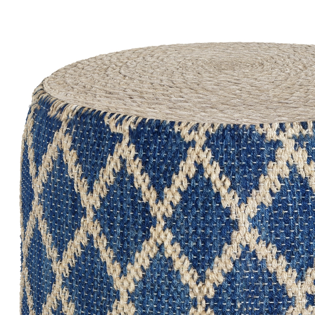Edgeley 18 Inch Wide Round Pouf in Classic