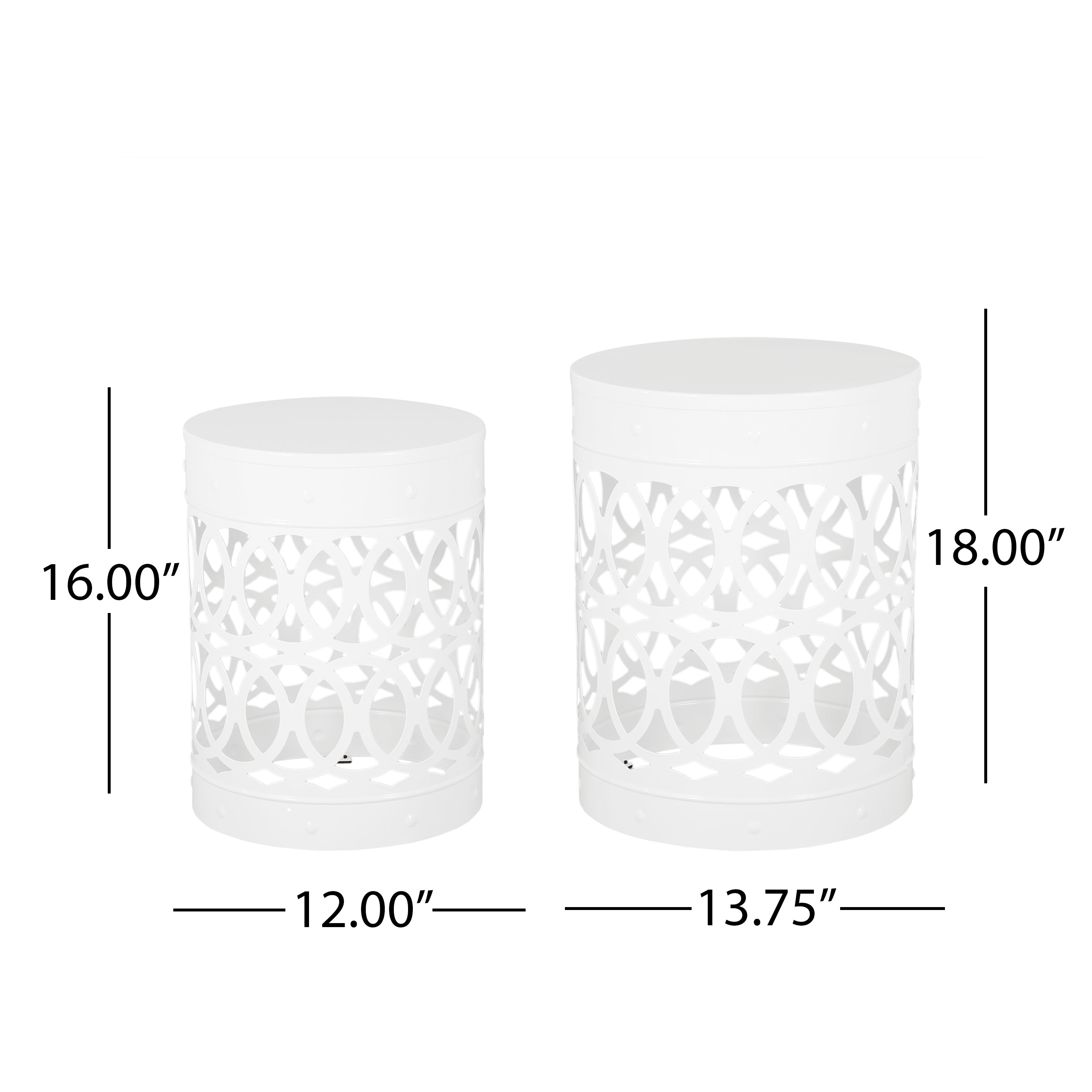 Outdoor Metal S/2 End Table