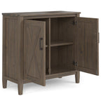 Ela 32 Inch Wide Solid Wood Low Storage Cabinet in Smoky