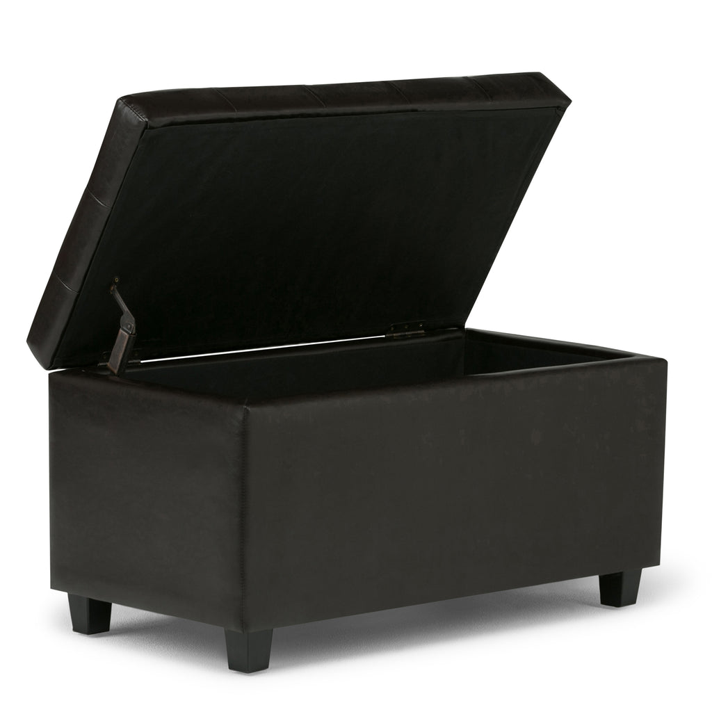 Cosmopolitan 34 Inch Wide Storage Ottoman in Tanners