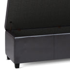Avalon 54 Inch Wide Extra Large Storage Ottoman Bench in Tanners