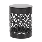 Modern Outdoor Metal End Table with Iron Cut Design