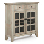 Acadian 36-Inch Wide Solid Wood Entryway Storage Cabinet in Distressed