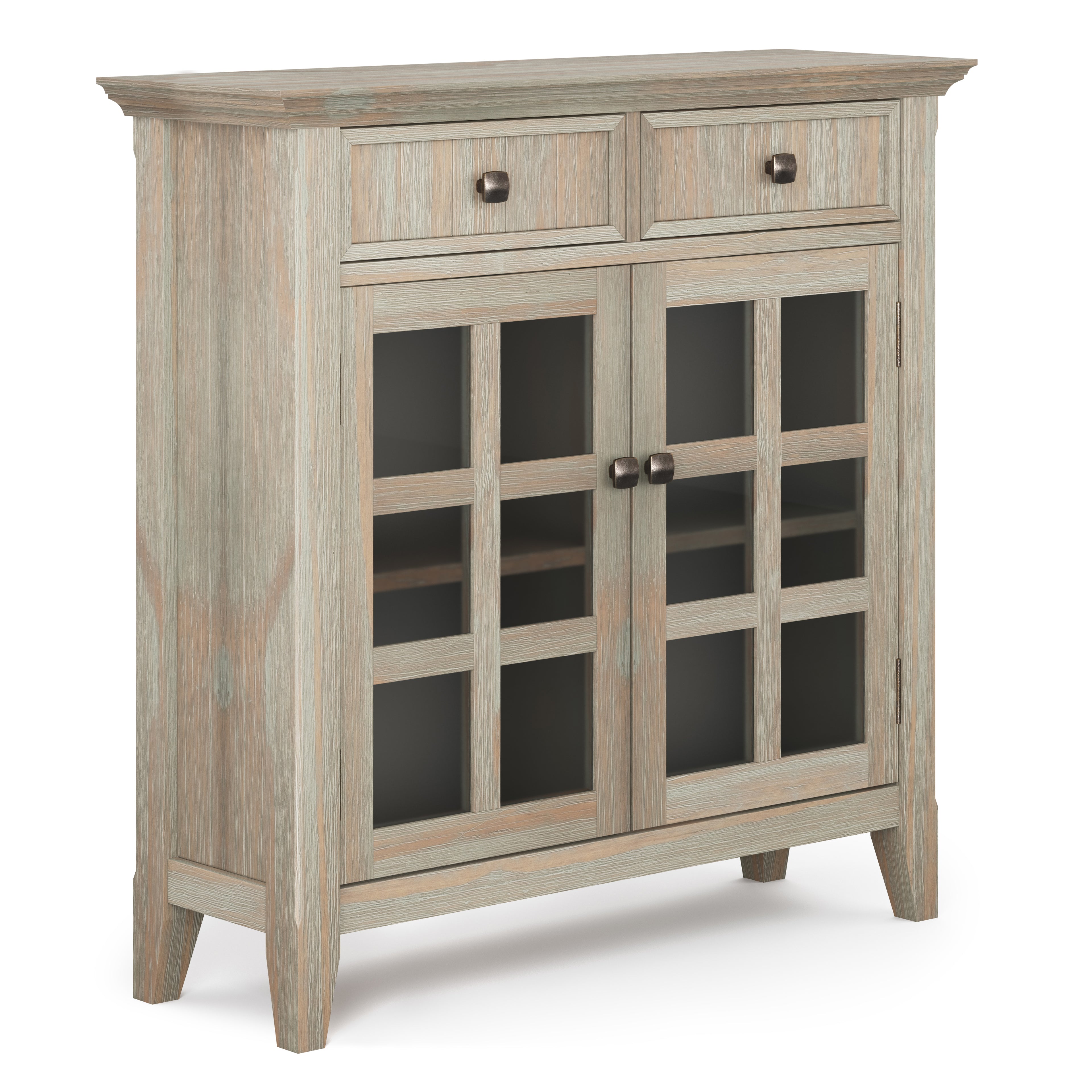 Acadian 36-Inch Wide Solid Wood Entryway Storage Cabinet in Distressed