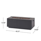 40" Outdoor 40,000 BTU Rectangular MgO Concrete Propane Fire Pit