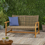 Hampton Wood + Wicker Loveseat