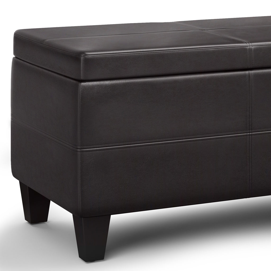 Avalon 44 Inch Wide Lift Top Rectangular Storage Ottoman in Tanners