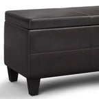Avalon 44 Inch Wide Lift Top Rectangular Storage Ottoman in Tanners