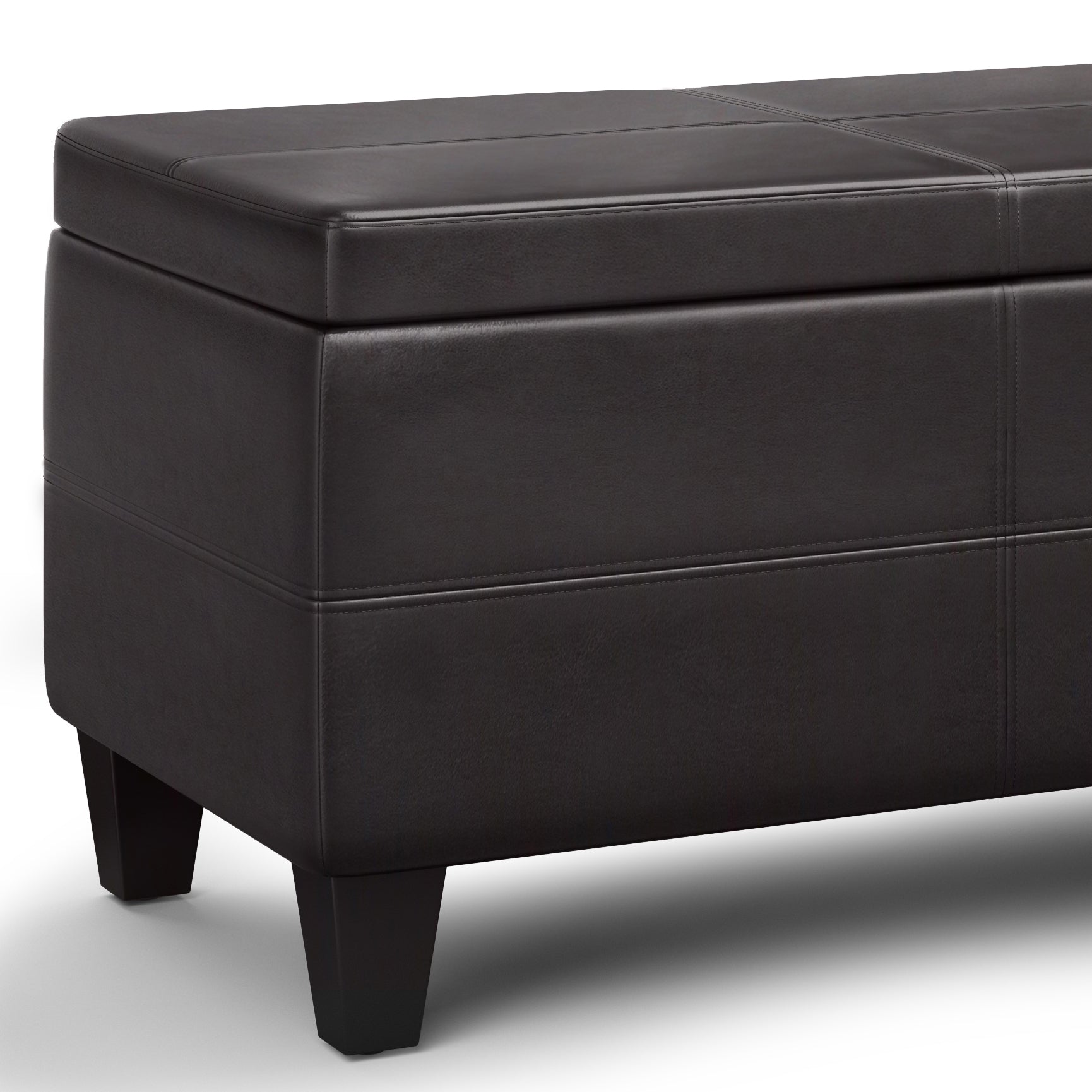 Avalon 44 Inch Wide Lift Top Rectangular Storage Ottoman in Tanners