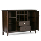 Bedford 54 Inch Wide Solid Wood Sideboard Buffet and Wine Rack