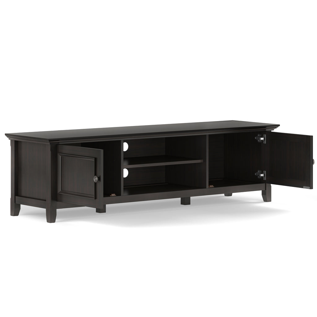 Amherst 72 Inch Wide Solid Wood Low TV Stand in Hickory
