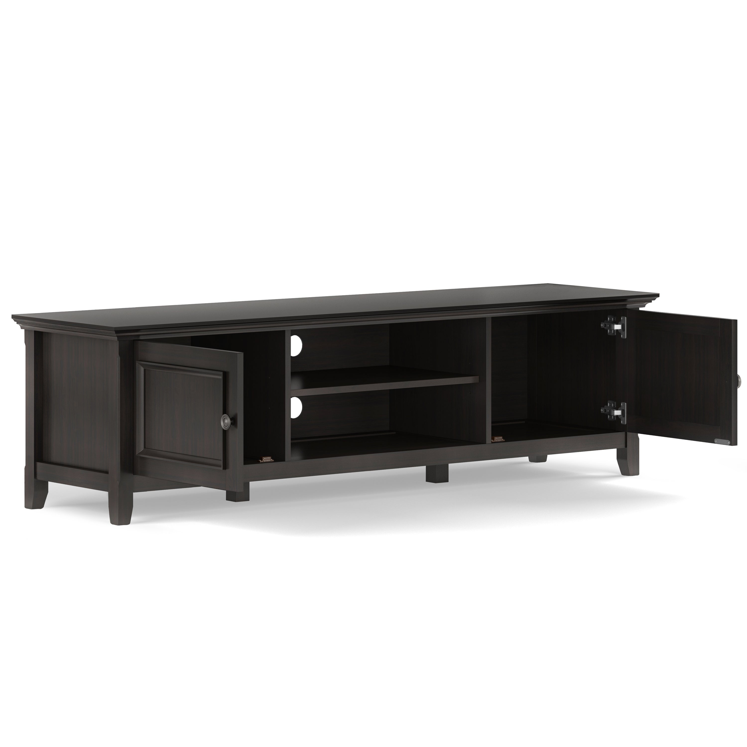 Amherst 72 Inch Wide Solid Wood Low TV Stand in Hickory