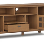 Artisan 72 Inch Wide Solid Wood TV Stand in Honey