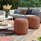 Wynne 18 Inch Wide Round Knitted Pouf