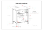 Warm Shaker Solid Wood 24 Inch Wide Transitional Nightstand in Russet